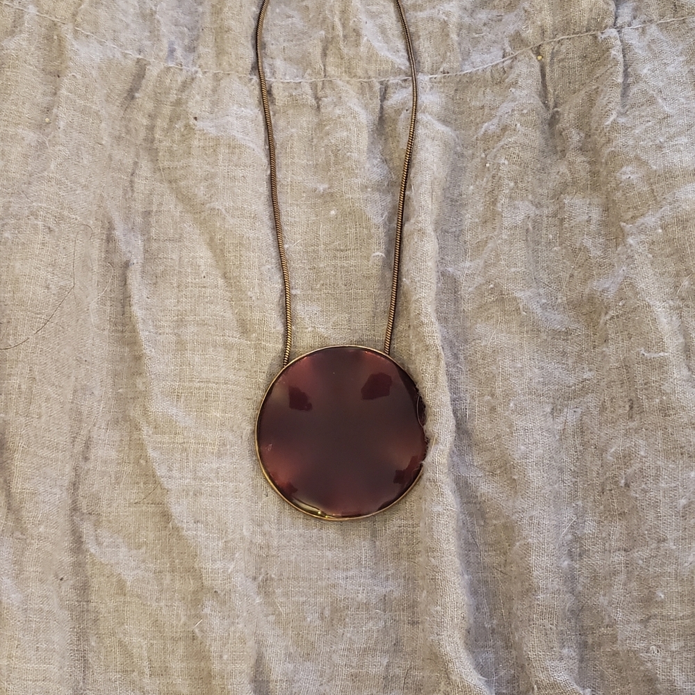 Pilgrim maroon circular necklace, 12-15"